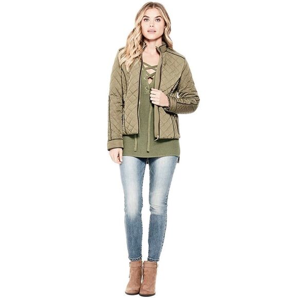 GUESS Khloe Lace-Up Sweater in Green - Picture 12 of 13